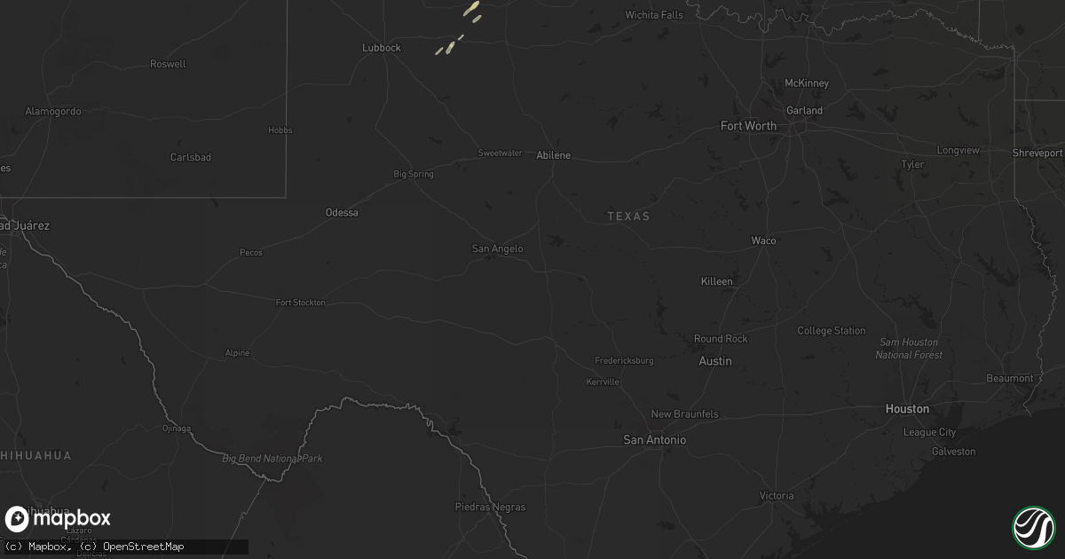 Hail map in Texas on November 10, 2012