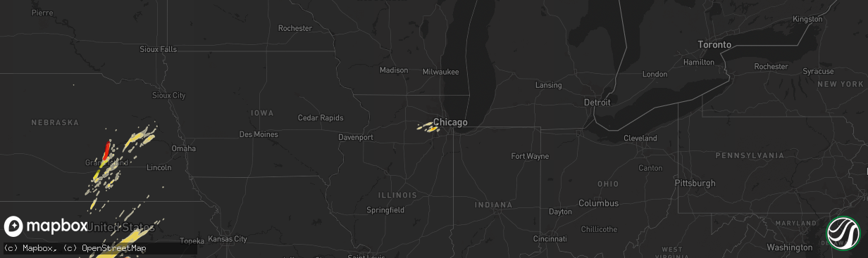 Hail map on November 10, 2012