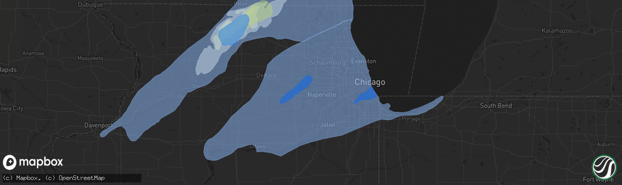 Hail map in Aurora, IL on November 10, 2020