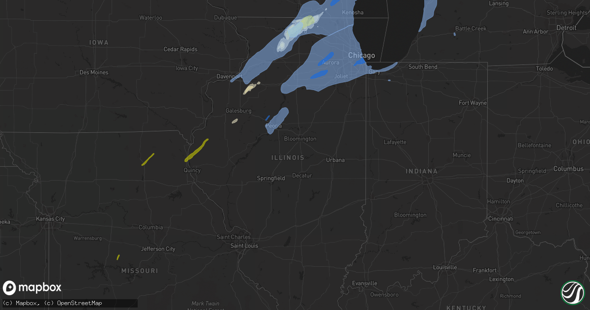 Hail map in Illinois on November 10, 2020