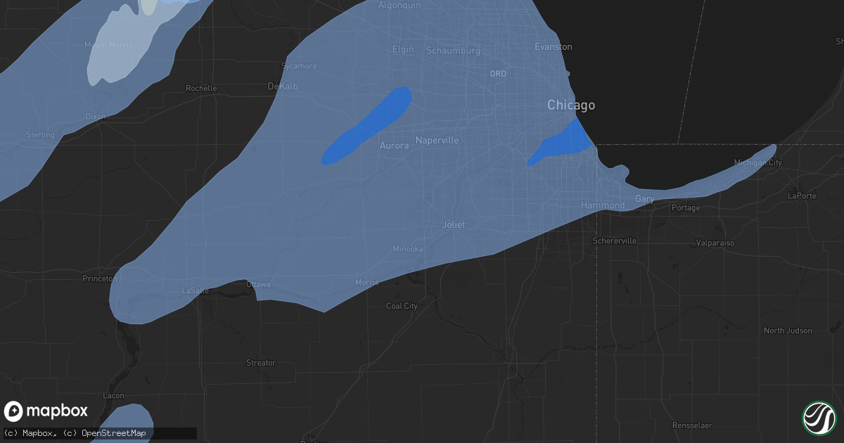 Hail map in Joliet, IL on November 10, 2020