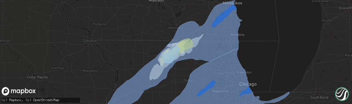 Hail map in Loves Park, IL on November 10, 2020