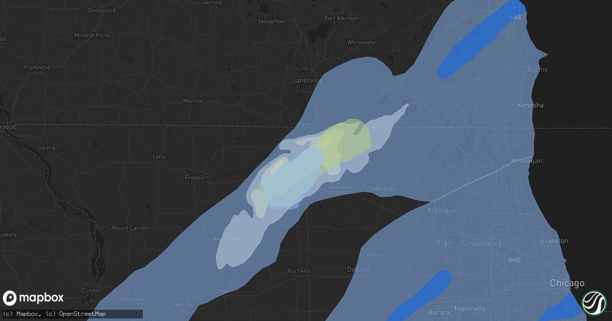 Hail map in Machesney Park, IL on November 10, 2020