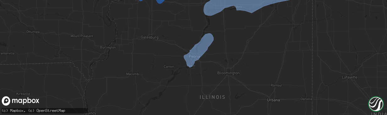 Hail map in Peoria, IL on November 10, 2020