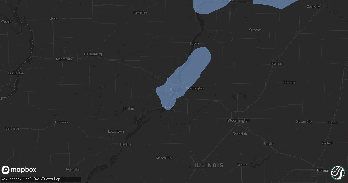 Hail map in Peoria, IL on November 10, 2020
