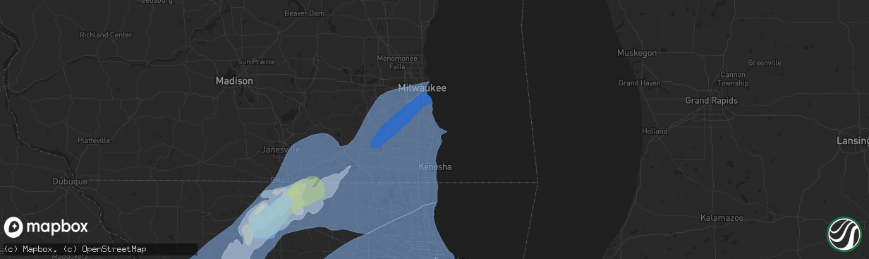 Hail map in Racine, WI on November 10, 2020