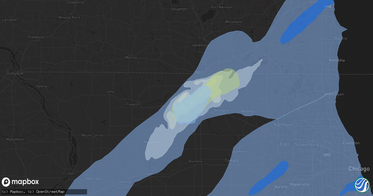 Hail map in Rockford, IL on November 10, 2020