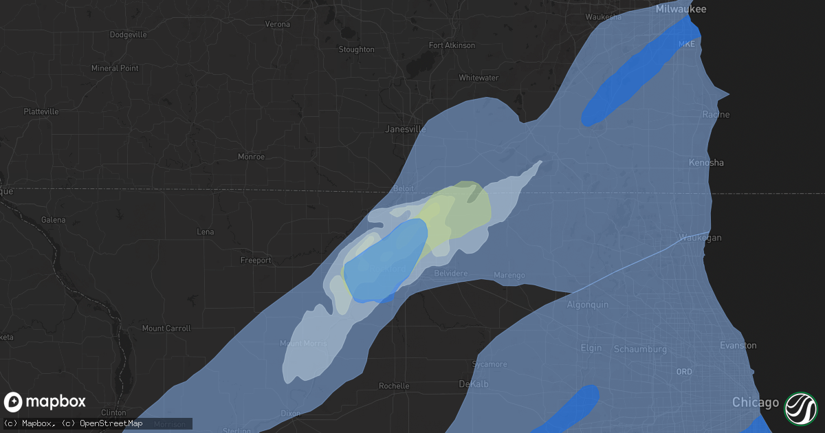 Hail map in Roscoe, IL on November 10, 2020