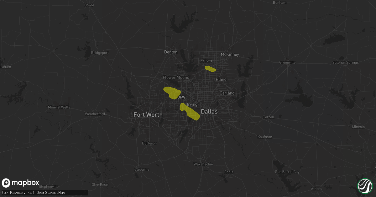 Hail map in Irving, TX on November 10, 2021