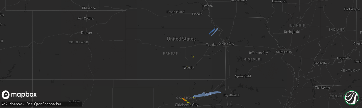 Hail map in Kansas on November 10, 2021