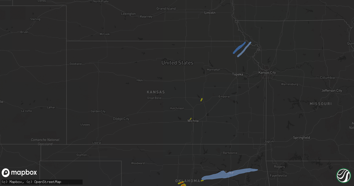 Hail map in Kansas on November 10, 2021