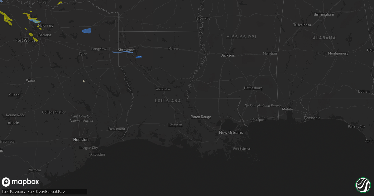 Hail map in Louisiana on November 10, 2021