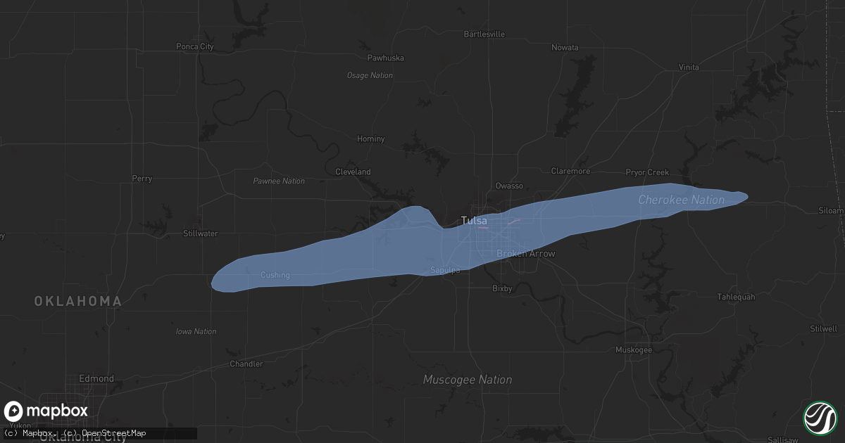 Hail map in Sand Springs, OK on November 10, 2021