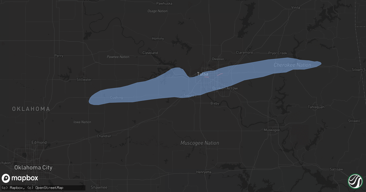 Hail map in Sapulpa, OK on November 10, 2021