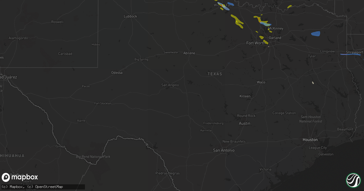 Hail map in Texas on November 10, 2021