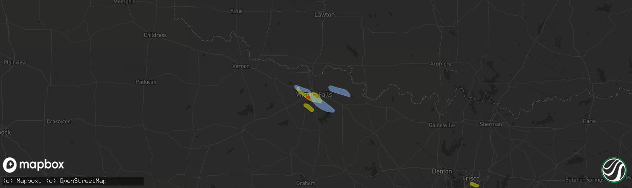 Hail map in Wichita Falls, TX on November 10, 2021