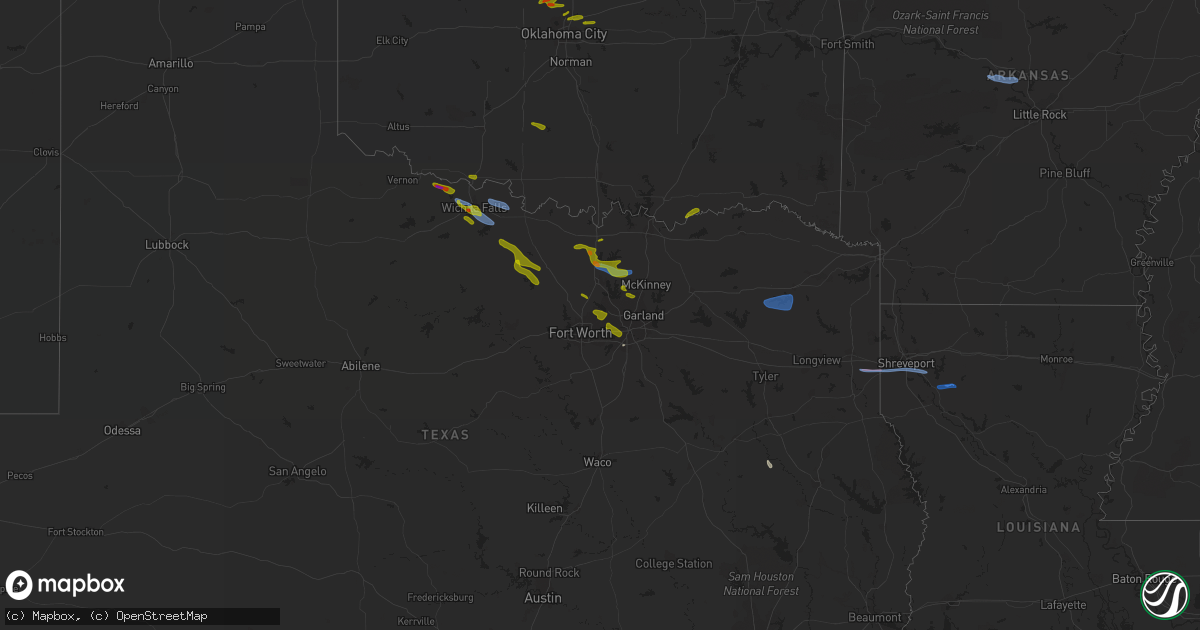 Hail map on November 10, 2021
