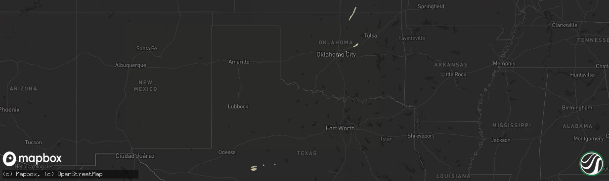 Hail map in Oklahoma on November 10, 2022