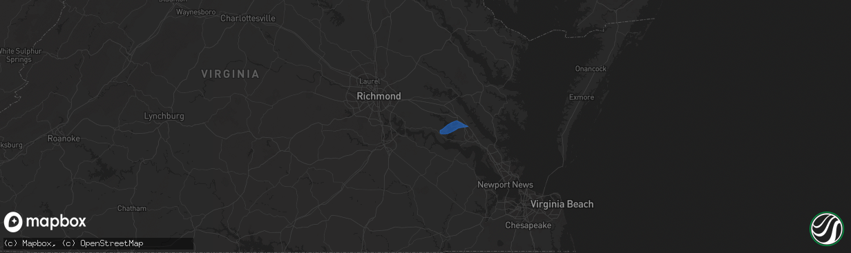 Hail map in Charles City, VA on November 10, 2025