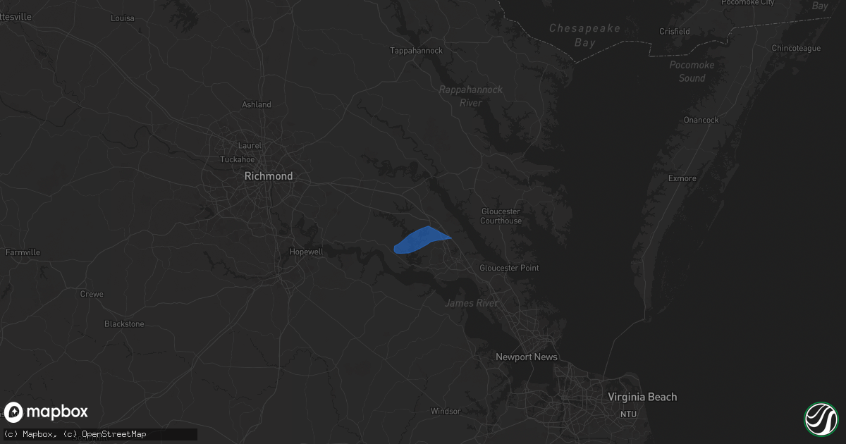 Hail map in Toano, VA on November 10, 2025
