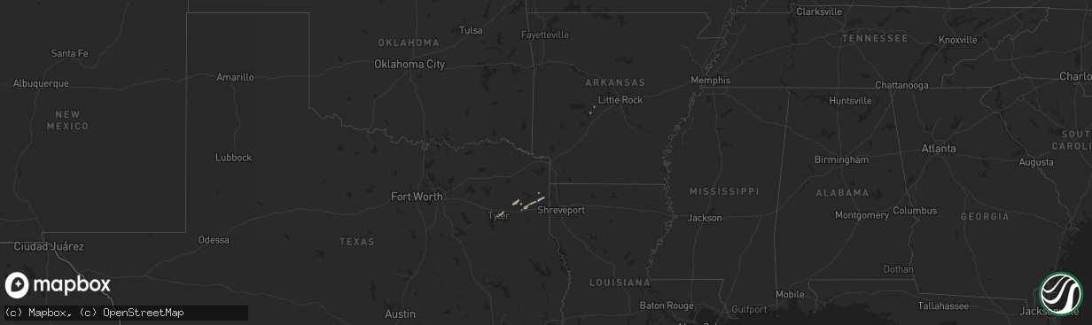 Hail map in Arkansas on November 11, 2012