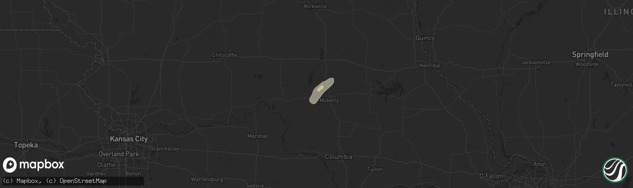 Hail map in Huntsville, MO on November 11, 2015