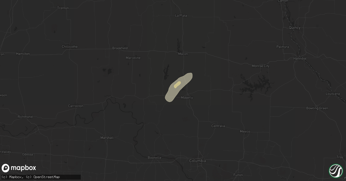 Hail map in Huntsville, MO on November 11, 2015