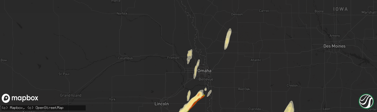 Hail map in Kennard, NE on November 11, 2015