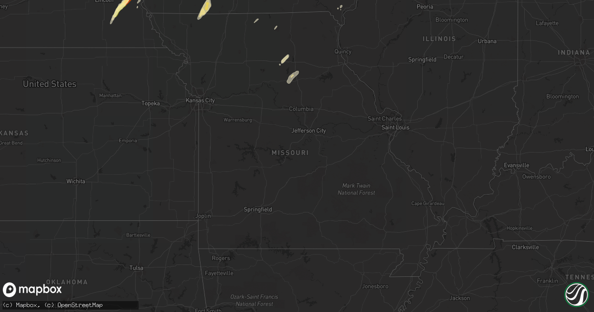Hail map in Missouri on November 11, 2015