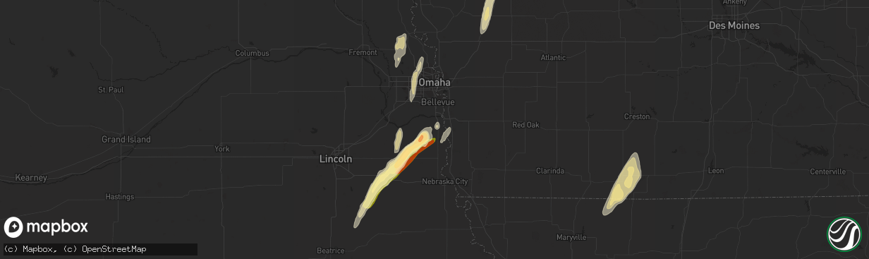 Hail map in Plattsmouth, NE on November 11, 2015