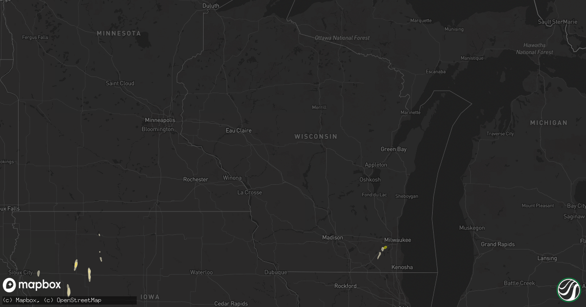 Hail map in Wisconsin on November 11, 2015