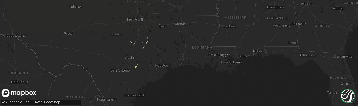 Hail map in Louisiana on November 11, 2018