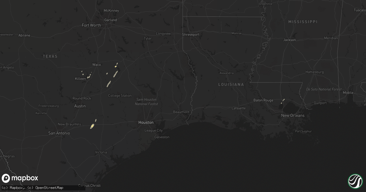 Hail map in Louisiana on November 11, 2018