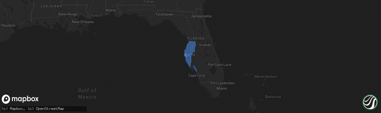 Hail map in Florida on November 11, 2020