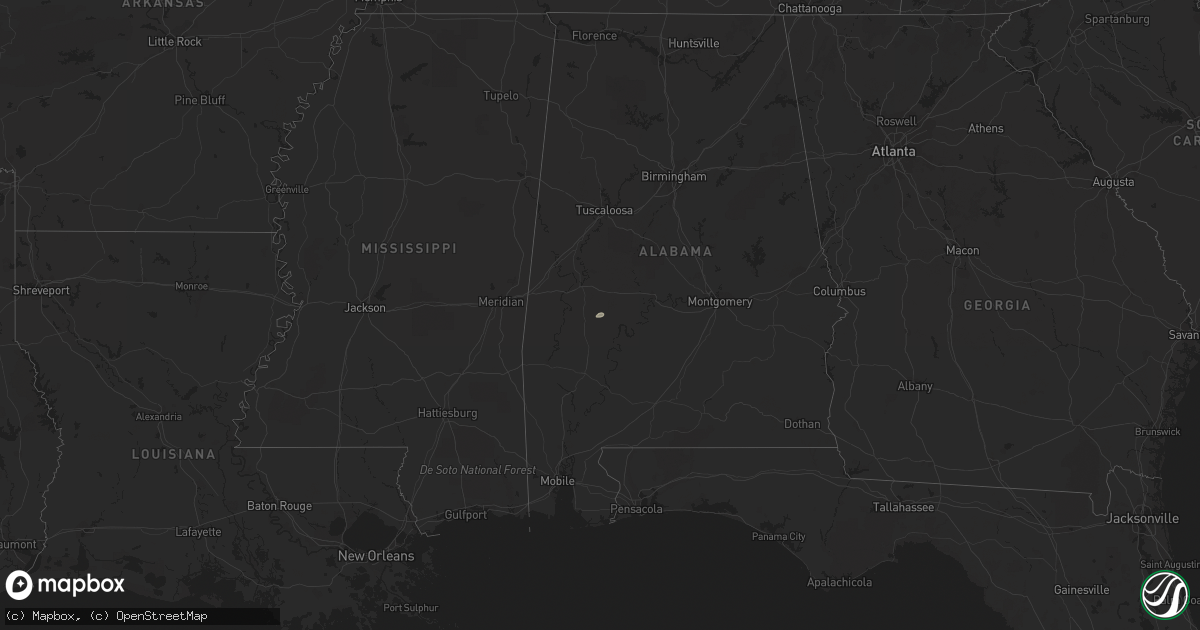 Hail map in Alabama on November 11, 2021