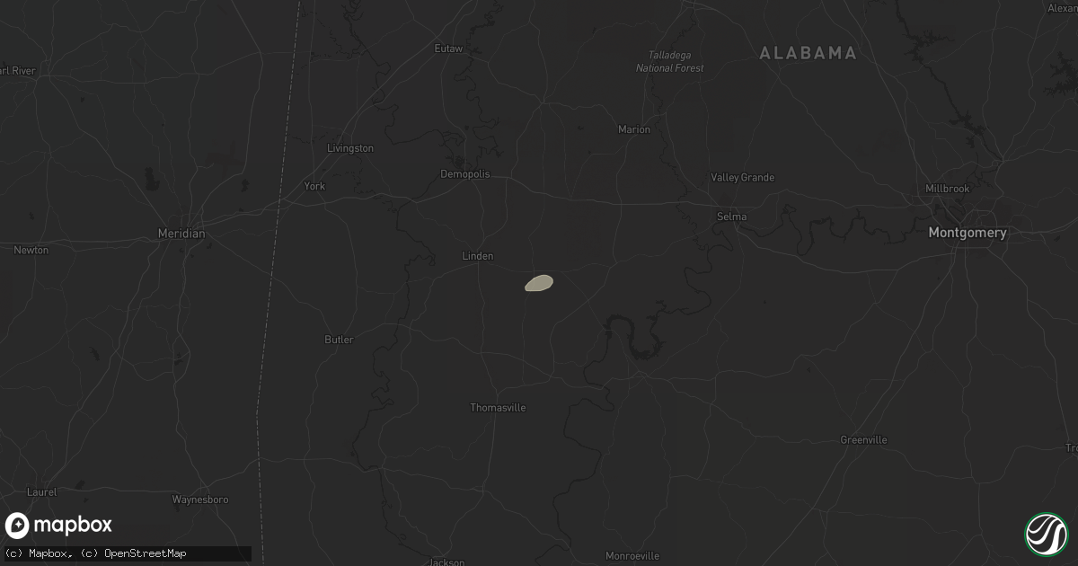 Hail map in Thomaston, AL on November 11, 2021