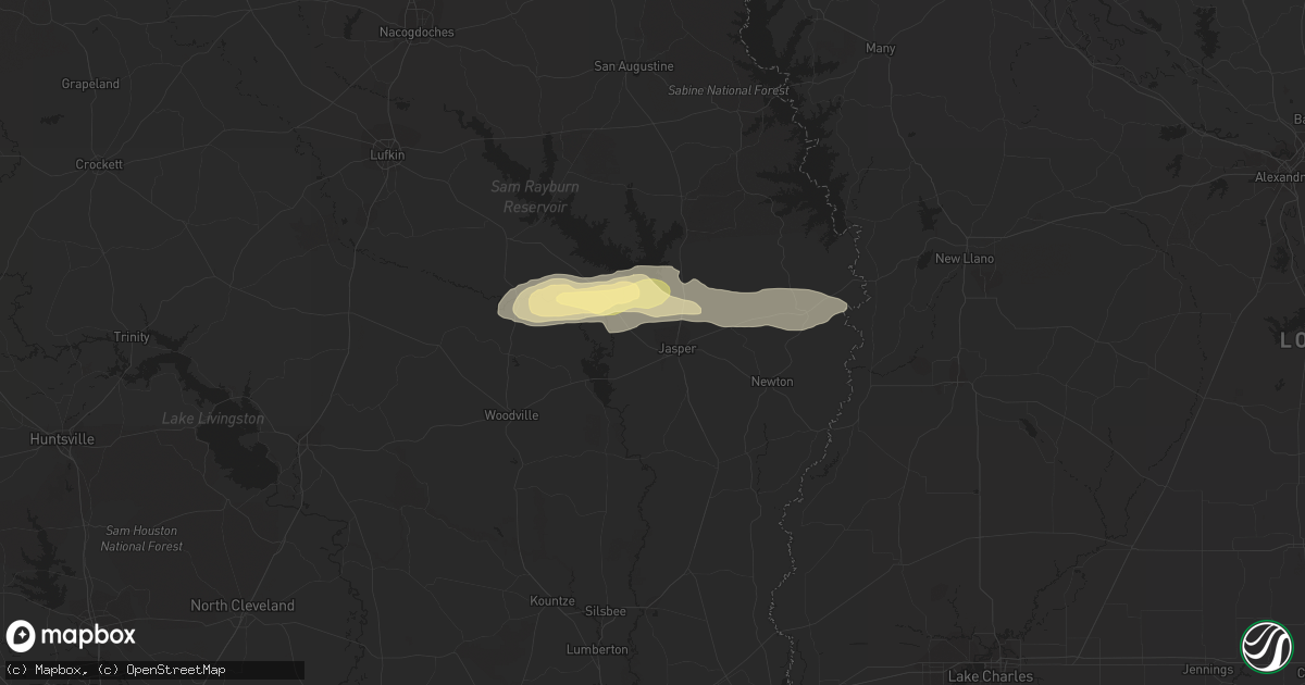 Hail map in Jasper, TX on November 11, 2022