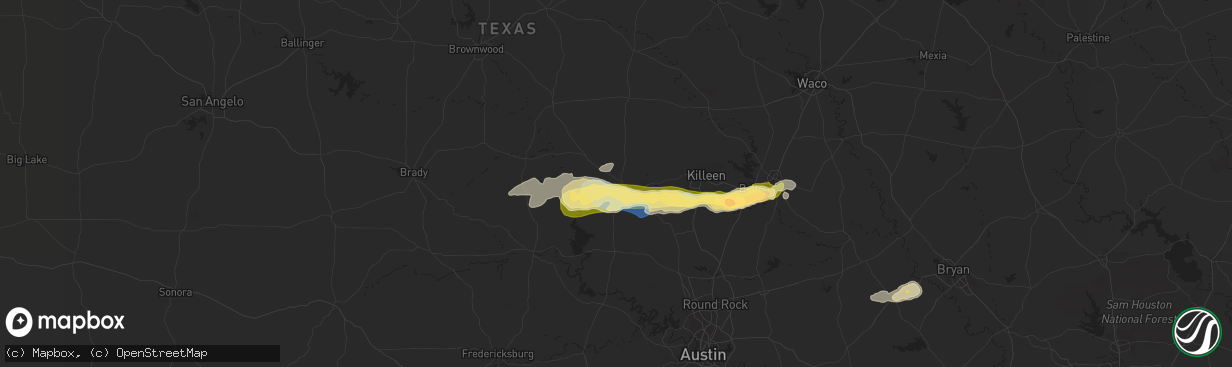 Hail map in Lampasas, TX on November 11, 2022