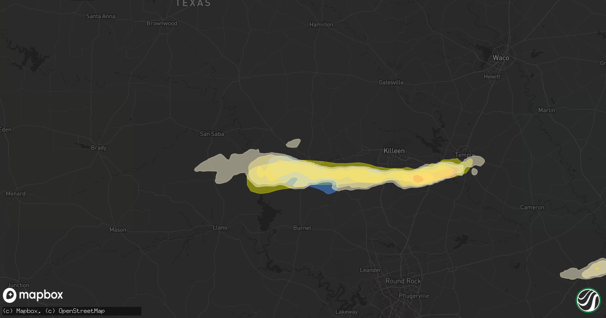 Hail map in Lampasas, TX on November 11, 2022