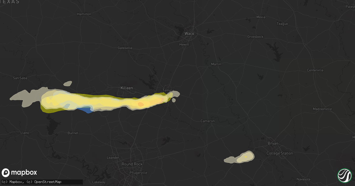 Hail map in Temple, TX on November 11, 2022