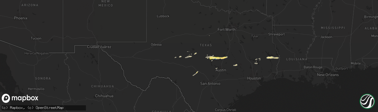 Hail map in Texas on November 11, 2022
