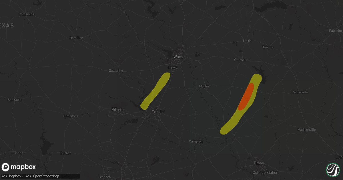 Hail map in Eddy, TX on November 12, 2018