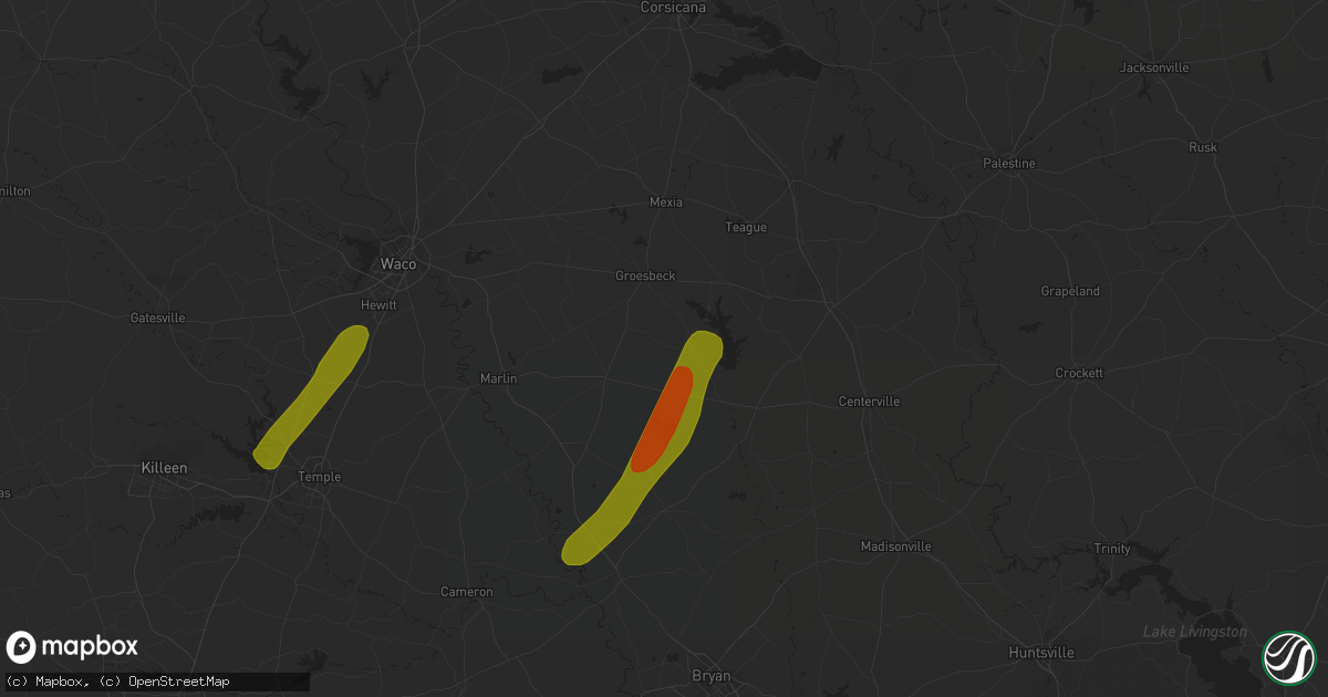 Hail map in Thornton, TX on November 12, 2018
