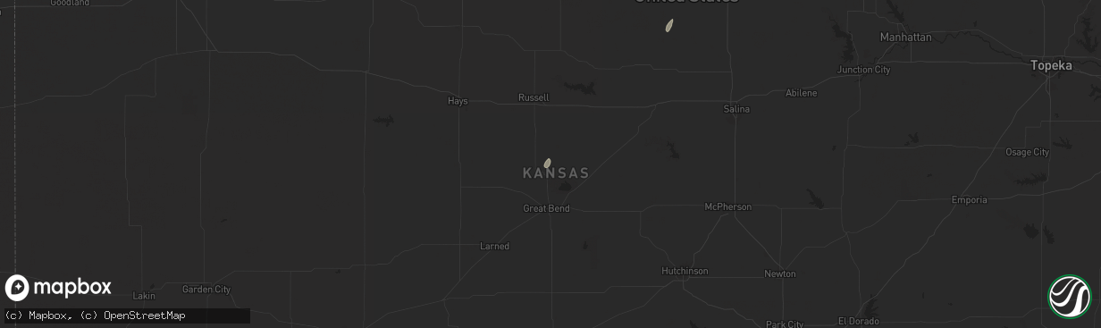 Hail map in Hoisington, KS on November 12, 2024