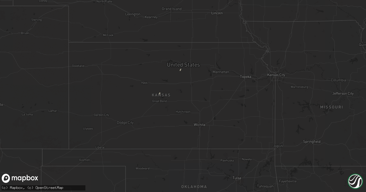 Hail map in Kansas on November 12, 2024
