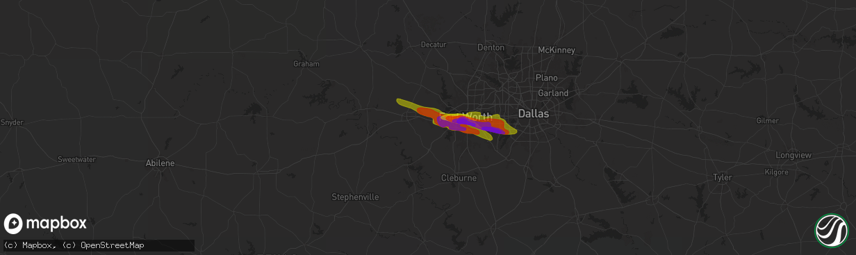 Hail map in Aledo, TX on November 13, 1900