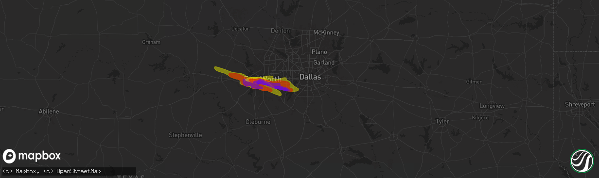Hail map in Duncanville, TX on November 13, 1900