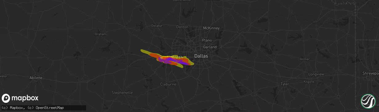Hail map in Grand Prairie, TX on November 13, 1900