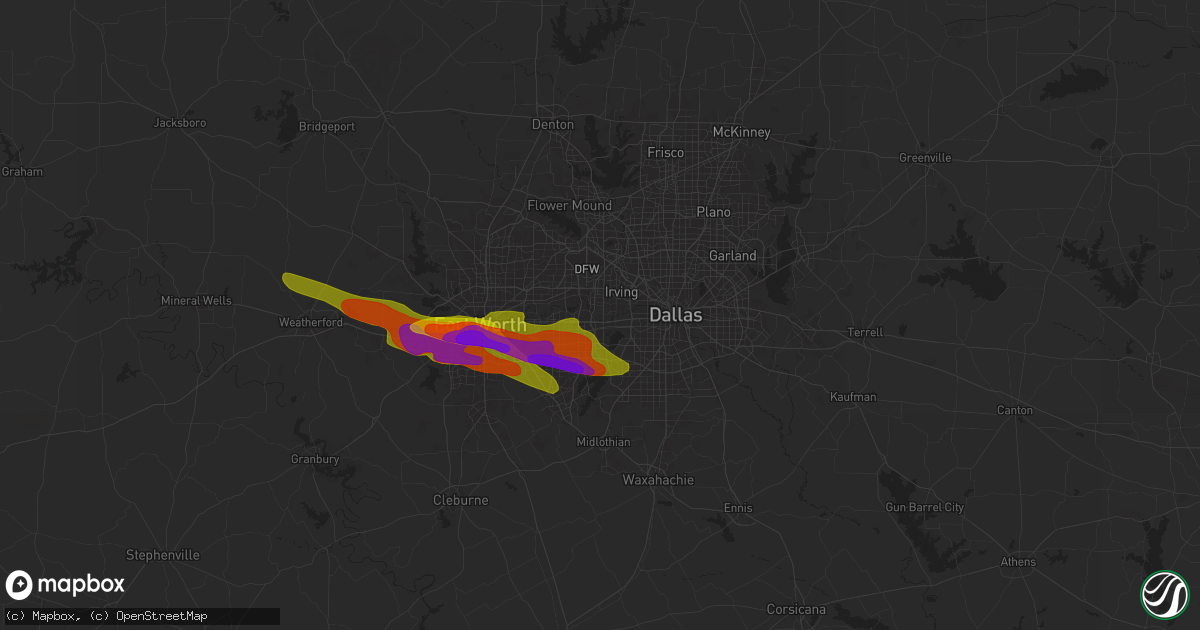 Hail map in Grand Prairie, TX on November 13, 1900