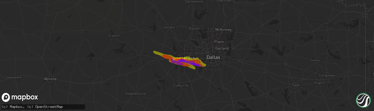 Hail map in Haltom City, TX on November 13, 1900